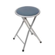 Taburete Plegable De Aluminio Gris