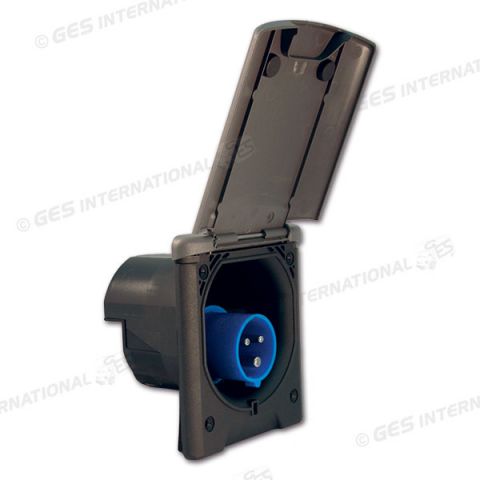 Enchufe mural fijo CEE • 230 V • Gris